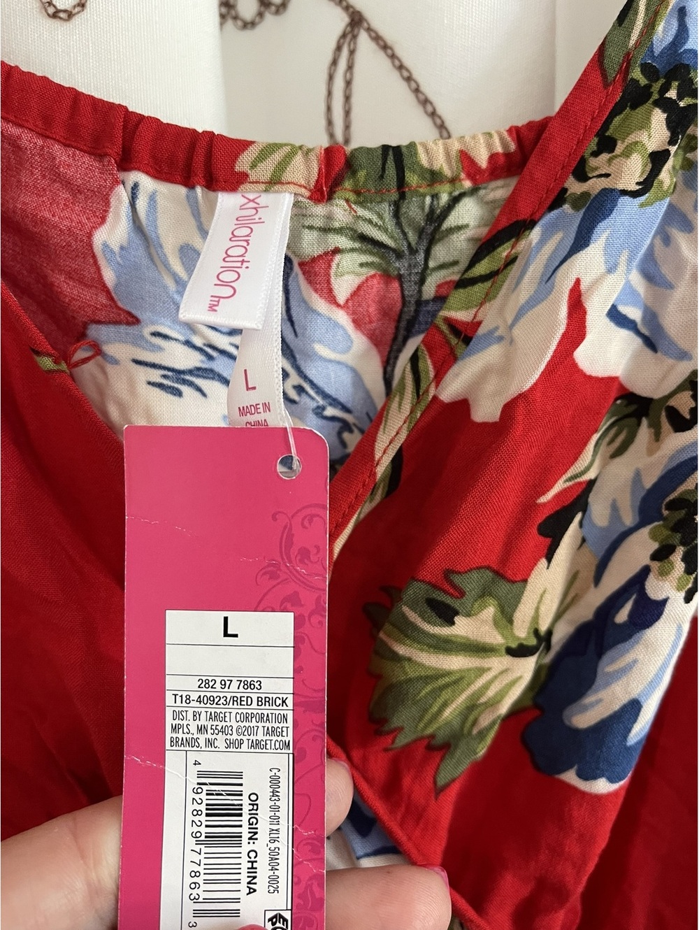 New With Tags! | Xhilaration | L | Red Floral Wrap Romper - Picture 4 of 9